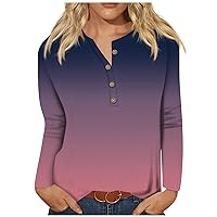 Summer Tops for Women Sexy V Neck Button Down Casual Plus Size Long Sleeve Blouses Trendy Crew Neck Sweatshirts