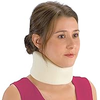 Soft Foam Cervical Collar Neck Support Brace, Large, 3-Inch Width, White