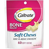 Caltrate Calcium & Vitamin D Soft Chews Vanilla Creme 60 Each (Pack of 2)