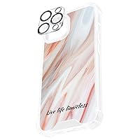 Custom Case for iPhone 15, 14, 13, Pro, Plus, Pro Max, Personalized Text, Name, Stylish Cover with Camera Lens Protector, Marble Patterns (Text on Bottom)