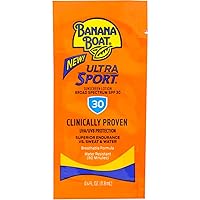 Banana Boat Sport Sunscreen, SPF 30 Protection Lotion, Travel Packets, 0.4 Fl Oz (Pack of 12)