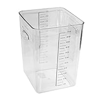 Rubbermaid Commercial Products Plastic Space Saving Square Food Storage Container For Kitchen/Sous Vide/Food Prep, 22 Quart, Clear (FG632200CLR) (Lids Sold Seperately)