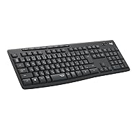 Logicool K295GP Wireless Keyboard, Quiet, Water resistant, Wireless, Unifying, Windows, Chrome, Graphite, Made in Japan
