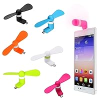6-Pack Portable Electric MicroUSB Fans for Smartphones and Tablets - Micro USB