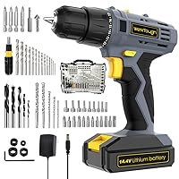 hyperpower 16 V Cordless Drill Li-Ion Battery 2 Variable Speed Quick Charger + Deluxe Drill Accessories Tool Set Tool Set