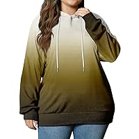 Plus Size Sweatshirts for Women Fleece Hoodie Crew Neck Midweight Hooded Lightweight Sweatshirt Long Sleeve Sweater
