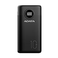ADATA P10000QCD 10000mAh Qualcomm QC 3.0 / USB PD 3.0 Dual USB-A (18W) & USB-C Fast Charging (18W) Power Bank Portable Charger (AP10000QCD-DGT-CBK)