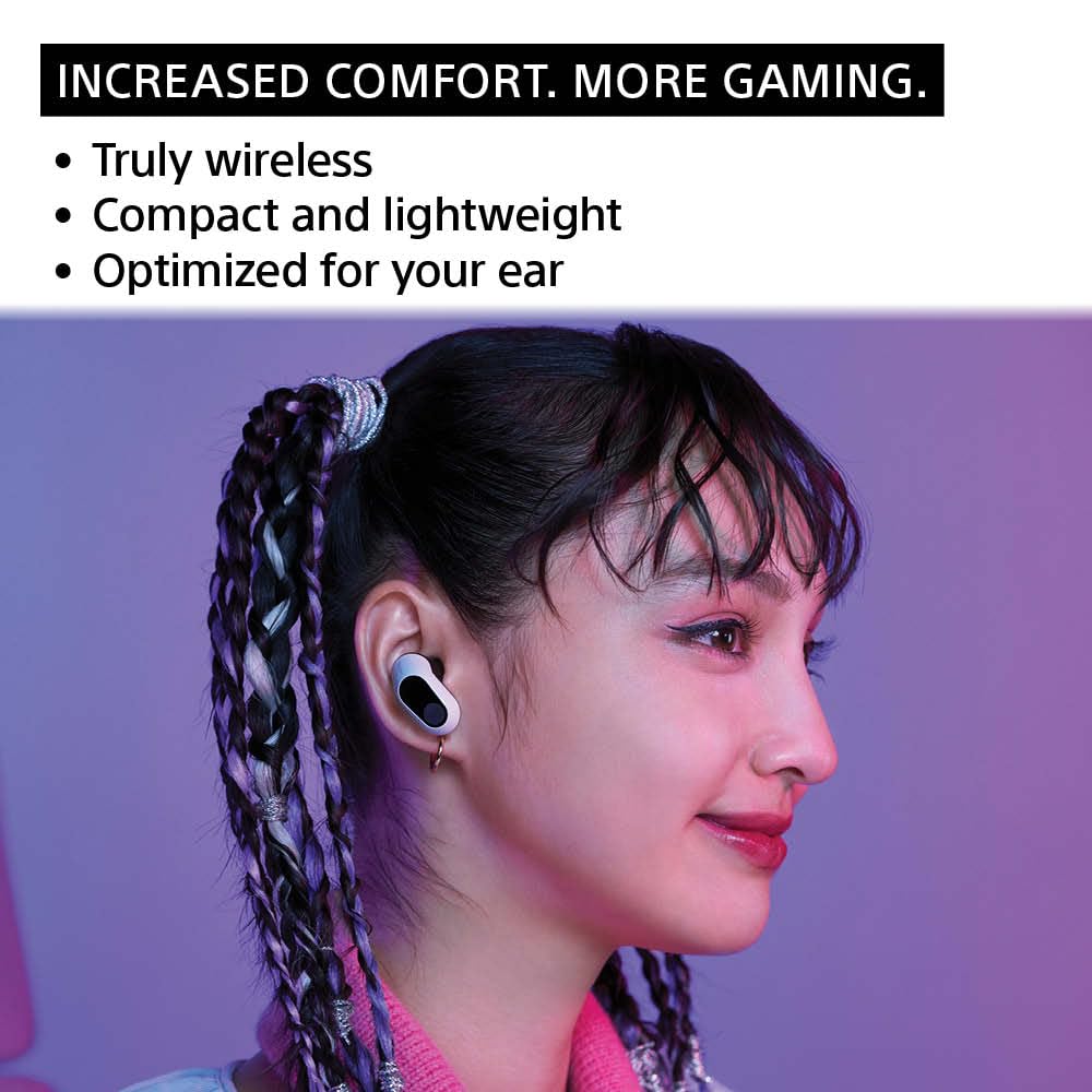 Sony INZONE Buds Truly Wireless Noise Cancelling Gaming Earbuds, 12 Hour Battery, for PC, PS5, 360 Spatial Sound, 30ms Low Latency, USB-C Dongle and Bluetooth 5.3, WF-G700N Black