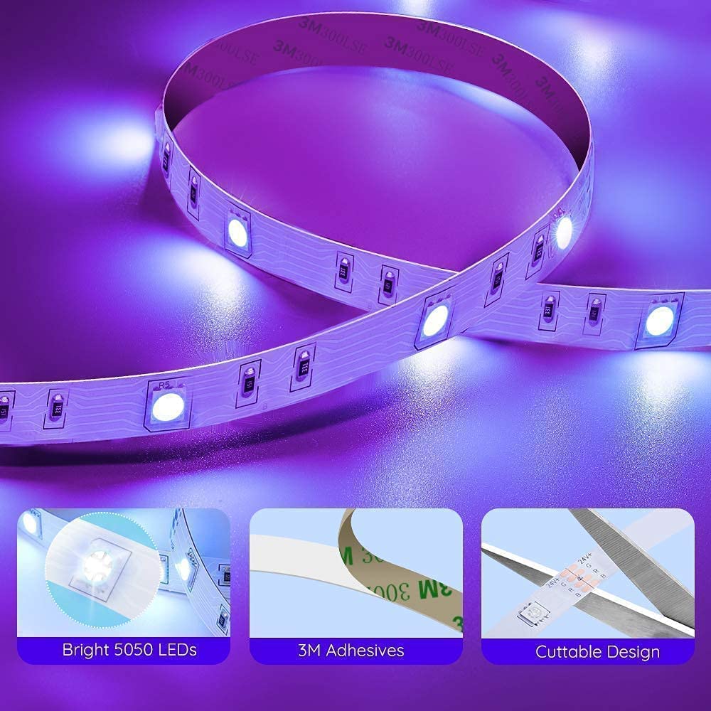 Govee LED Strip Lights, 32.8FT RGB LED Lights with Remote Control, 20 Colors and DIY Mode Color Changing LED Lights, Easy Installation Light Strip for Bedroom, Ceiling, Kitchen (2x16.4FT)