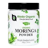 Moringa - Moringa Powder Single Garden Premium 100% Leaf Powder India Organic Certified, Moringa Oleifera -Vegan Diet Supplements,Smoothies & Recipes -7.05 OZ