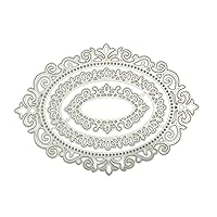 Vintage Oval Lace Border DIY Die Cut for Card Making Frame Cutting Die Embossing Templates for Photo Scrapbook Crafts Photo Frame Cutting Dies for Card Making Metal Lace Border Embossing Stencil 3D