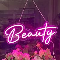 DECO LED Light Sign 22 x 9in Beauty Neon Sign Business Logo Sign for Beauty Shop Salon Decorative Light (Beauty)