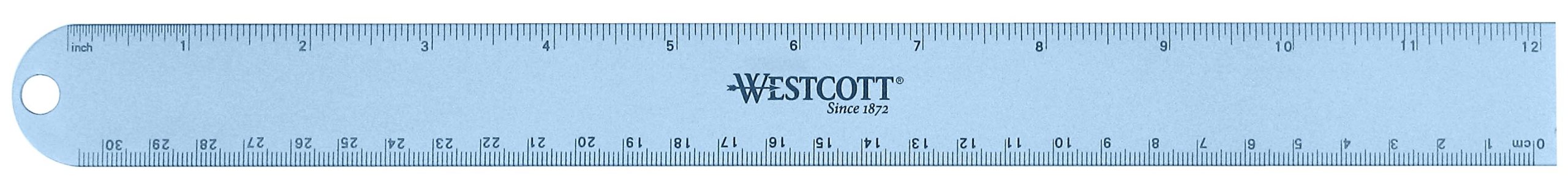Westcott Anodized Aluminum Ruler, 12