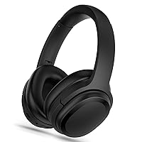 Hybrid Active Noise Cancelling Bluetooth Wireless Headphones - Over Ear Headphones with Travel Case, Protein Earpads, 30H Playtime, Black