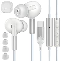 Coolden USB C Wired in-Ear Earbuds with Microphone in-Line Volume Control Earphones Back to School Students Headphone Built in Latest DAC Chip Clear Calls for iPhone 15 Series,Samsung S23/S22/S21/S20