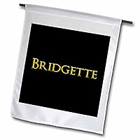 3dRose Bridgette popular baby girl name in the USA. Yellow on black charm - Flags (fl_353876_1)