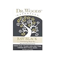 Dr. Woods Raw Black Rejuvenating Exfoliating Body Bar with Organic Shea Butter 5.25 Ounce