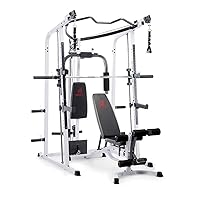 MARCY Pro Smith Cage Workout Machine Full Body Training Home Gym Equipment System with Leg Developer, Press Bar, PEC Deck, and Squat Rack