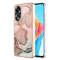 XYX Case Compatible with Oppo A58 4G, Electroplated Marble TPU Slim Full-Body Stylish Shockproof Protective Case Cover for Oppo A58 4G, Rose Gold