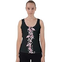 CowCow Womens Soft Casual Top Flamingo Birds Feather Hot Tropical Party Sexy Velvet Tank Top,XS-3XL