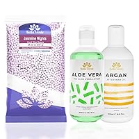 Bella Verde Pre and Post Waxing Care - Home Kit for Women and Men - Wax Beans 1.76lb - Hard Wax Beads for Hair Removal - Care for Brazilian Body Legs Eyebrows Face Lips Armpits