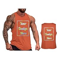 Custom Sleeveless Shirt for Men Add Your Own Design with Photo Text Personalized Tank Tops Gym Muscle T-Shirts