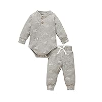 Newborn Baby Girl Boy Fall Clothes 3 6 12 18 24 Months Outfits Long Sleeve Knitted Cotton Romper & Pants Infant Winter Sets