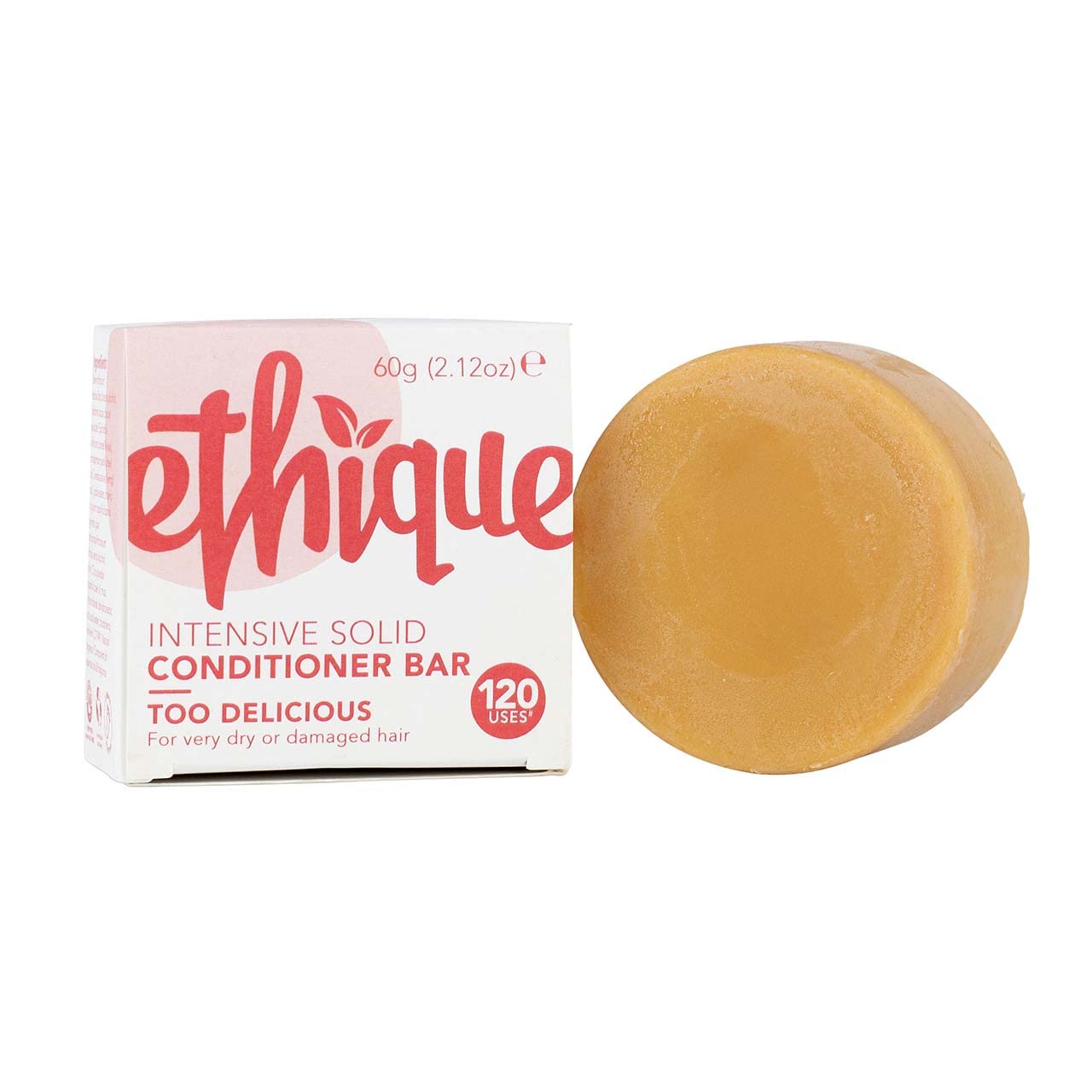 Ethique Too Delicious Intensive Solid Conditioner Bar for Dry to Very Dry Hair - Sulfate-Free, Plastic-Free, Vegan, Cruelty-Free, Eco-Friendly, 2.12 oz (Pack of 1)