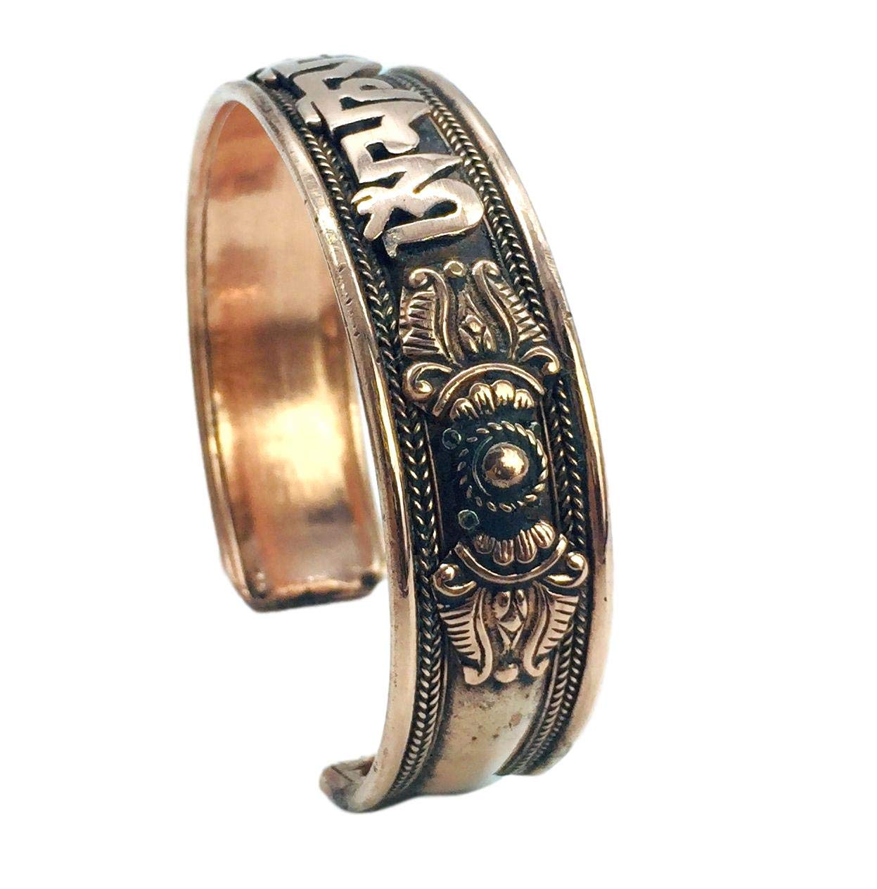 100% Pure Copper Tibetan Healing Bracelet. Unisex, Hand Made High Gauge Copper (Mantra)