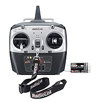 Radiolink T8FB 2.4GHz 8 Channels RC Remote Transmitter and Receiver R8EF Dual Stick Controller with Strap for RC Airplane Aircraft Boat Car and More(Mode 2)
