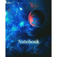 Notebook: Awesome Outer Space Design, Blank Lined College Ruled Paper with Margin, 120 Pages, For Stargazers and Space Lovers Everywhere