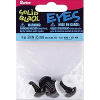 Darice 51615 Eye Solid Black with Washer, 15 mm