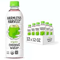 Harmless Harvest Organic Coconut Water Drink, Hydrate with Natural Electrolytes, No Sugar Added, Fair for Life Certified, Original Coconut Water 12 Fl Oz (Pack of 12)