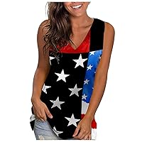 SNKSDGM American Flag Tank Top Women Fourth July Shirts Holiday Sleeveless Crewneck T-Shirts USA Patriotic Top Tees