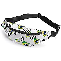 Brazilian and Black American Flag Waist Fanny Packs for Men Women Sports Belt Bag Crossbody Print Design