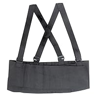 MABIS Deluxe Work Belt Back Support Brace Lumbar Support with Adjustable, Removable Shoulder Straps, Fits 28-40, Black
