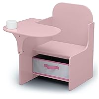 MySize Chair Desk with Storage Bin - Greenguard Gold Certified, Dusty Rose