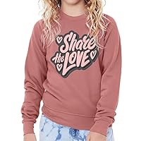 Share the Love Kids' Raglan Sweatshirt - Quote Sponge Fleece Sweatshirt - Cute Design Sweatshirt