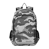 ALAZA Gray Military Camouflage Camo Laptop Backpack Purse for Women Men Travel Bag Casual Daypack with Compartment & Multiple Pockets