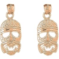 American Indian Earrings | 14K Rose Gold Indian Symbols Lever Back Earrings - Made in USA
