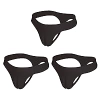 Andongnywell 3 Pack Pseudo-girl panties one-piece T-shaped hidden JJ panties panties CCOS panties fake vagina (Black,X-Large)