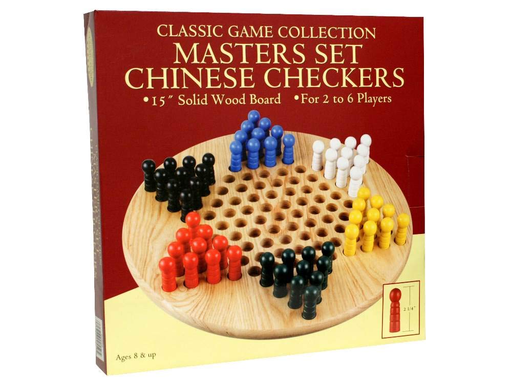 Chinese Wood Peg Checkers Board Game, 12