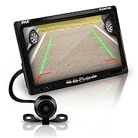 Backup Rear View Car Camera Screen Monitor System - Parking & Reverse Safety Distance Scale Lines, Waterproof, Night Vision, 170° View Angle, 7