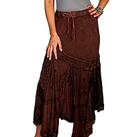 Scully Women's Diagonal Embroidered Long Skirt
