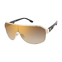 Rocawear R1490 Dashing Metal Uv400 Protective Rectangular Shield Sunglasses. Gifts for Men with Flair, 135 Mm