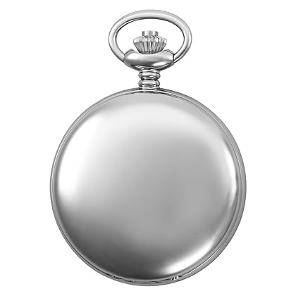 Gotham Men's Silver-Tone Polished Finish Covered Quartz Pocket Watch # GWC15042S