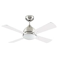 Leds-C4 Borneo – Hanging ceiling fan and lamp – Borneo E27 2x13/60 W Nickel