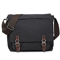 Large Vintage Canvas Messenger Shoulder Bag Travel Crossbody Purse Briefcase Business Bag for 15inch Laptop
