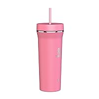 Takeya 32 oz Stainless Steel Insulated Tumbler with Straw Lid, Premium Quality, Sweatproof,Pink Mimosa