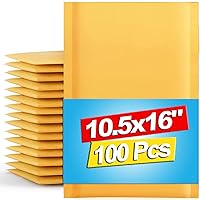 Kraft Bubble Mailers 10.5x16 Inch 100 Pack, Tear Resistant Padded Envelopes, Thick Self Sealing Bubble Envelopes, Suitable for Small Businesses, Shipping, Mailing, Packaging, Yellow